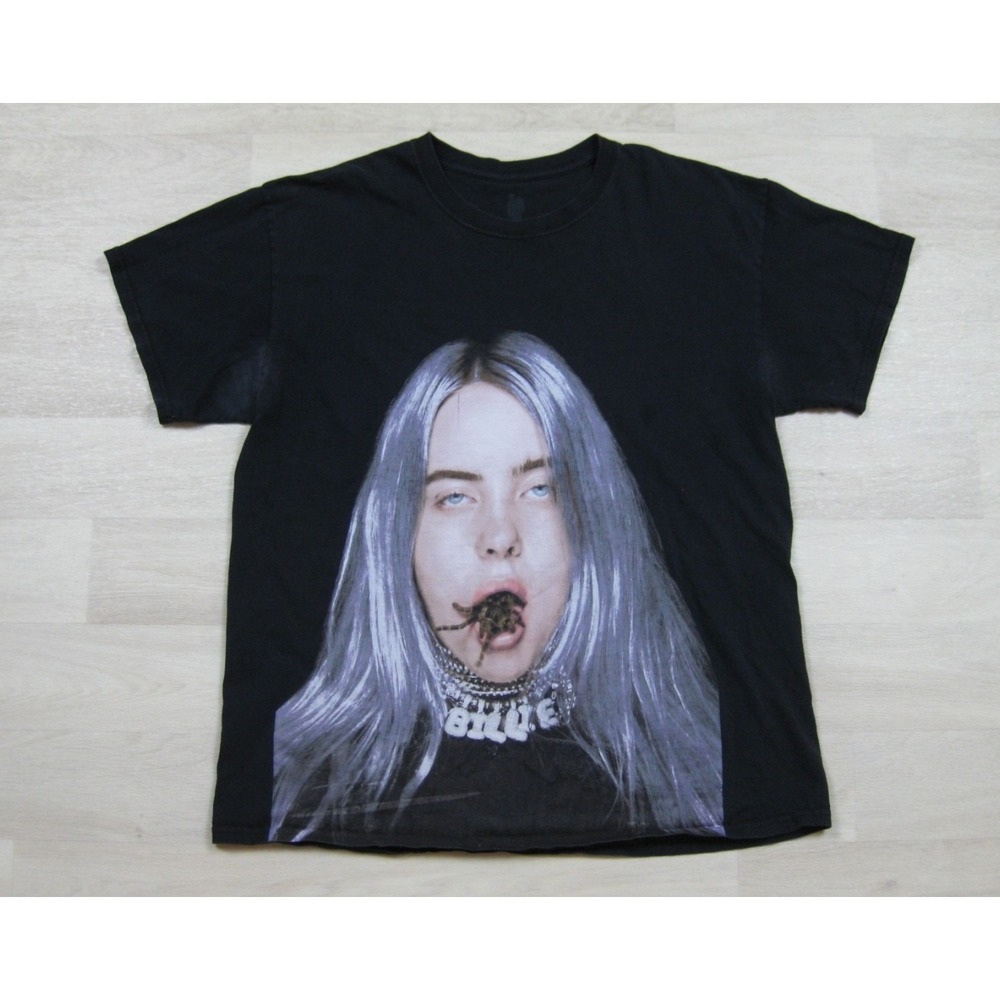 Billie Eilish T-Shirt (L) Tarantula Spider 2019 Tour Tee Pop Big‎ Head Graphic